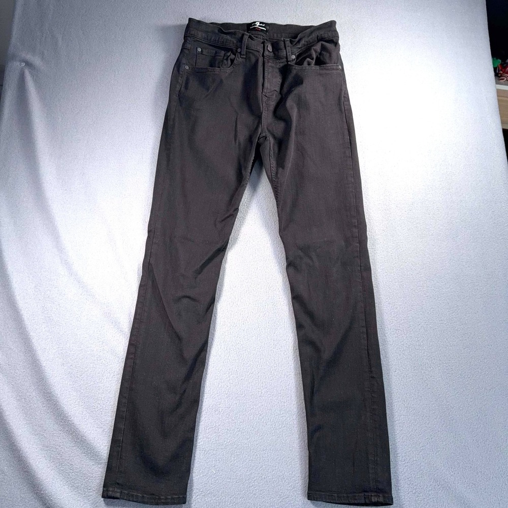 7 For All Mankind Slimmy Tapered Jeans Mens 31x31 Black Luxe Performance